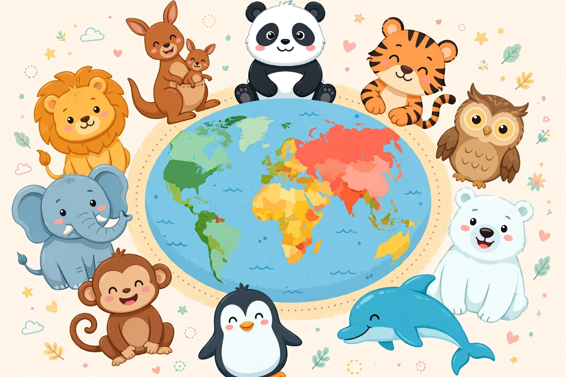 Kids animals of the world