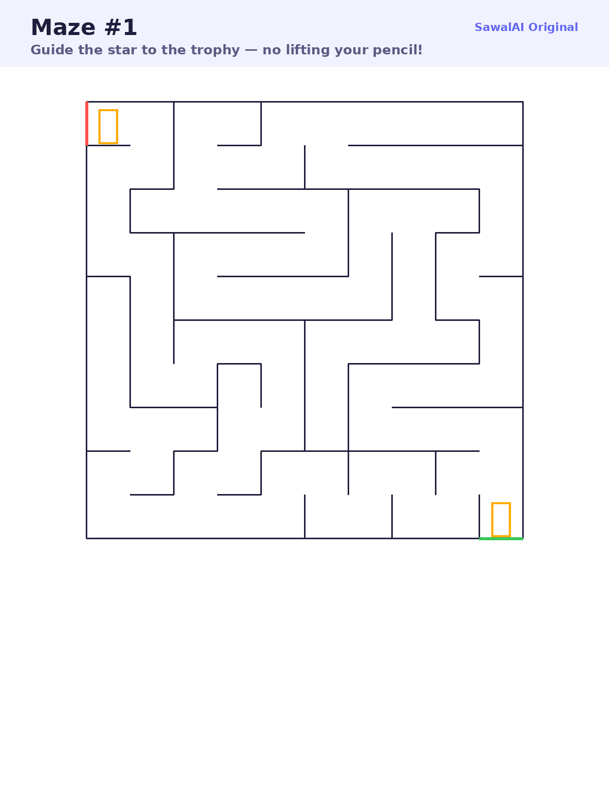 Maze #1 — Beginner — free sample page