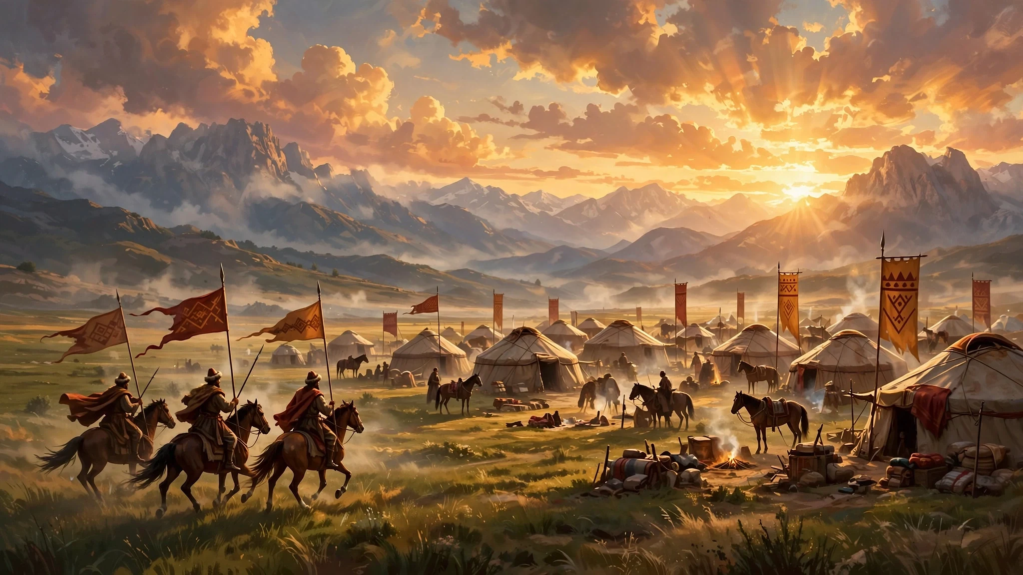 Kuruluş Osman cast and characters — Ottoman tribal camp illustration