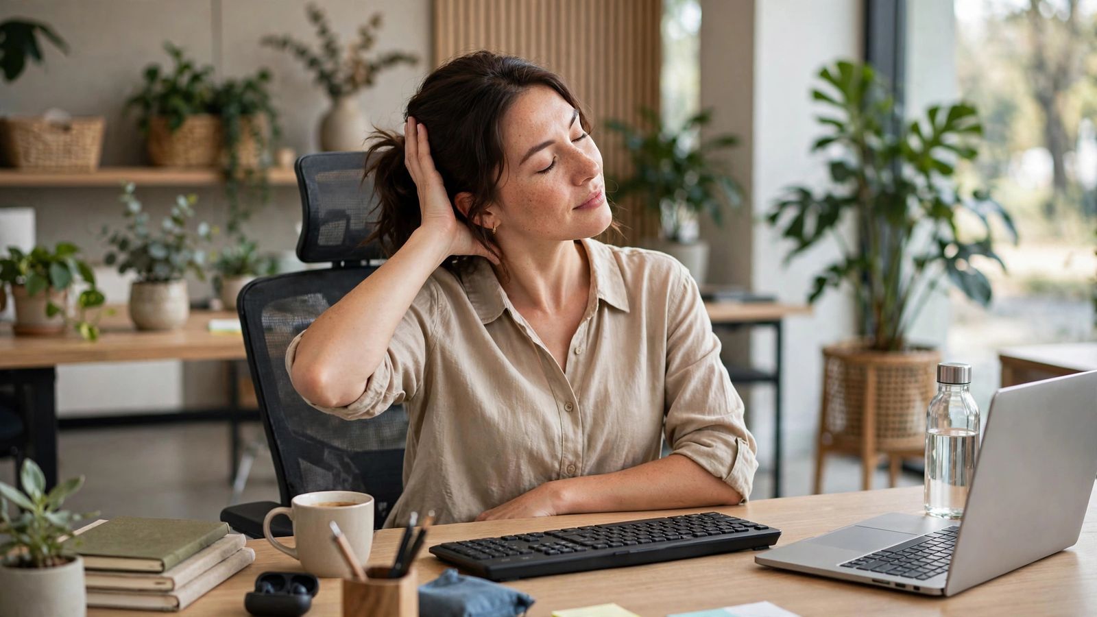 Boyun Ağrısına 7 Masa Esnetme Hareketi: İş Yerinde 5 Dakikada Rahatlama