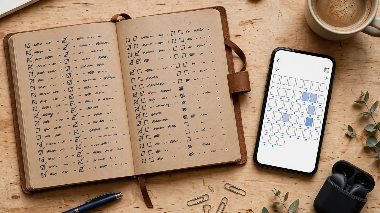 أفضل مخططات الإنتاجية 2026: الورق أم التطبيقات — ما الذي ينجح فعلًا؟